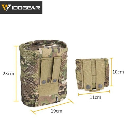 Tactical Haven ™ Nylon Mesh Folding Bag Compatible with MOLLE belt, with Drawstring flap 3595