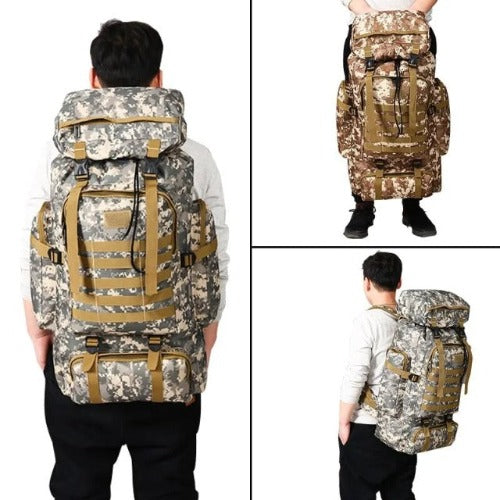 Tactical Haven™ Expedition ProShield 75L: Advanced Tactical Backpack with Wear-Resistant Oxford Fabric